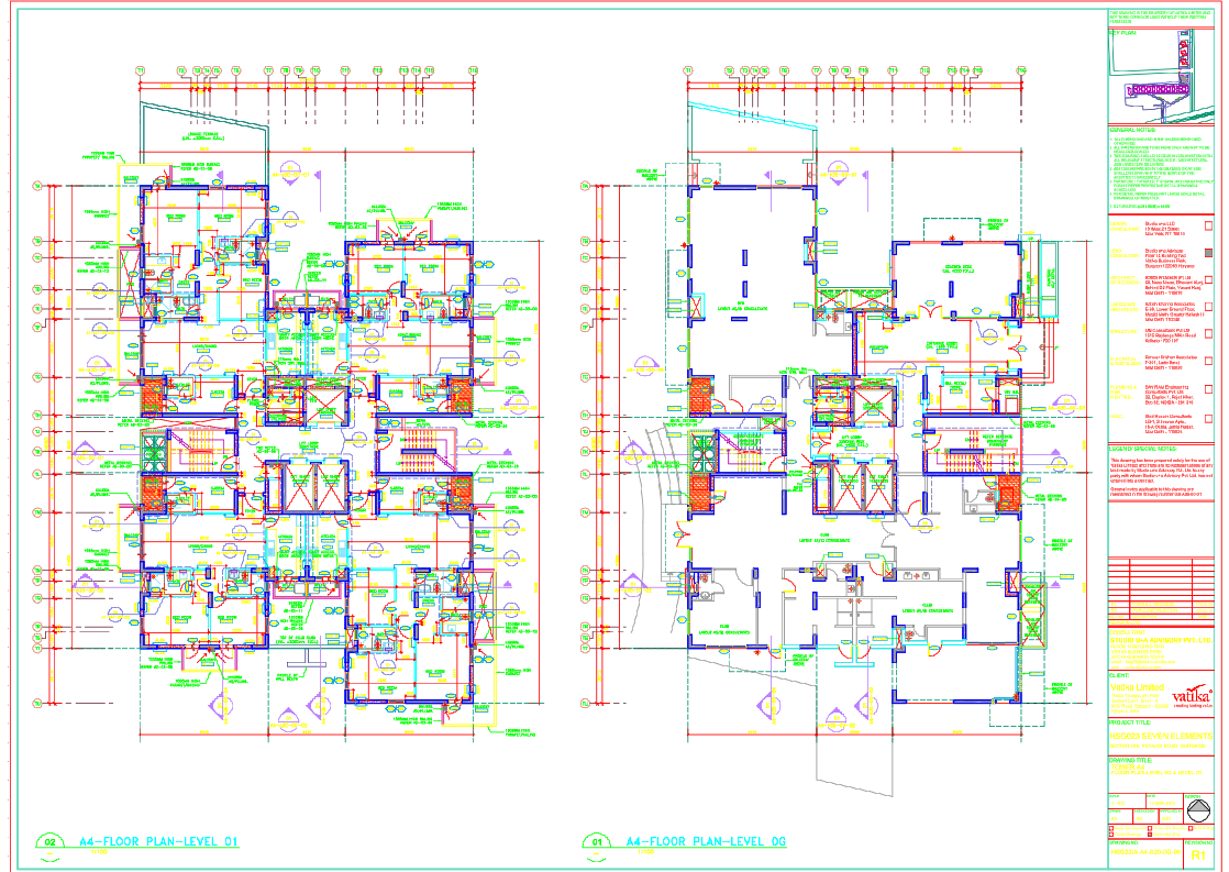 Apartment Floor Plan CAD Drawing with Electrical Layout for Tower A4