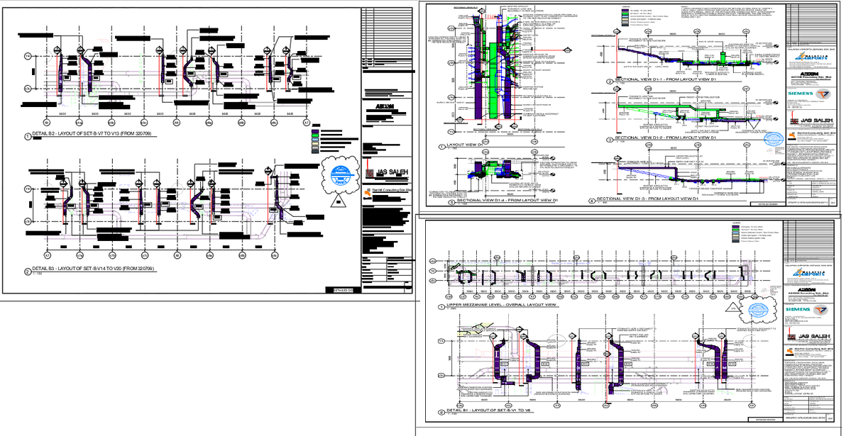 Industrial Conveyor System Layout and Section Details AutoCAD DWG