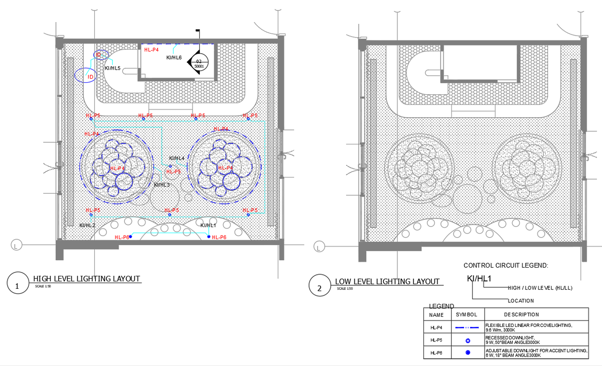 Kids Play Area Lighting Layout 1:50 Scale DWG Drawing Plan File