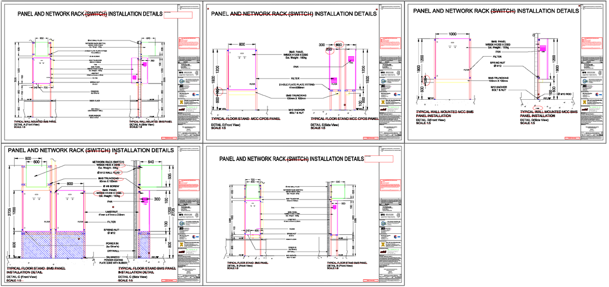Panel Network Rack Installation Layout 800x1200 DWG Plan Detail