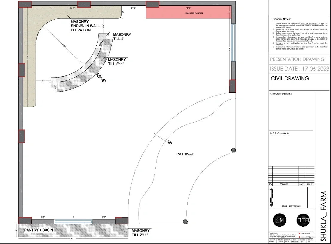 Farmhouse Residential Reception Layout DWG 15ft 4in Masonry Plan