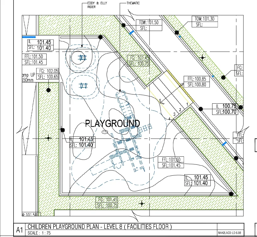 Children Playground Level 8 Facilities Floor DWG Plan Layout