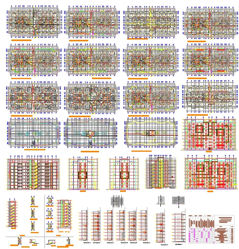 Residential Building Floor Plans DWG 180 Sqm Multi Level Layout