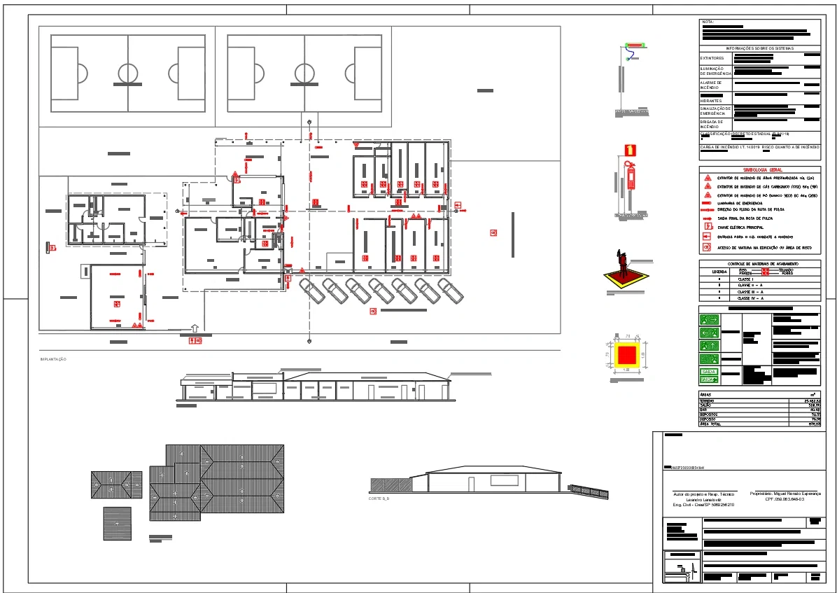 Fire Fighting Layout Plan for 67803 Sq M Public Building AutoCAD DWG