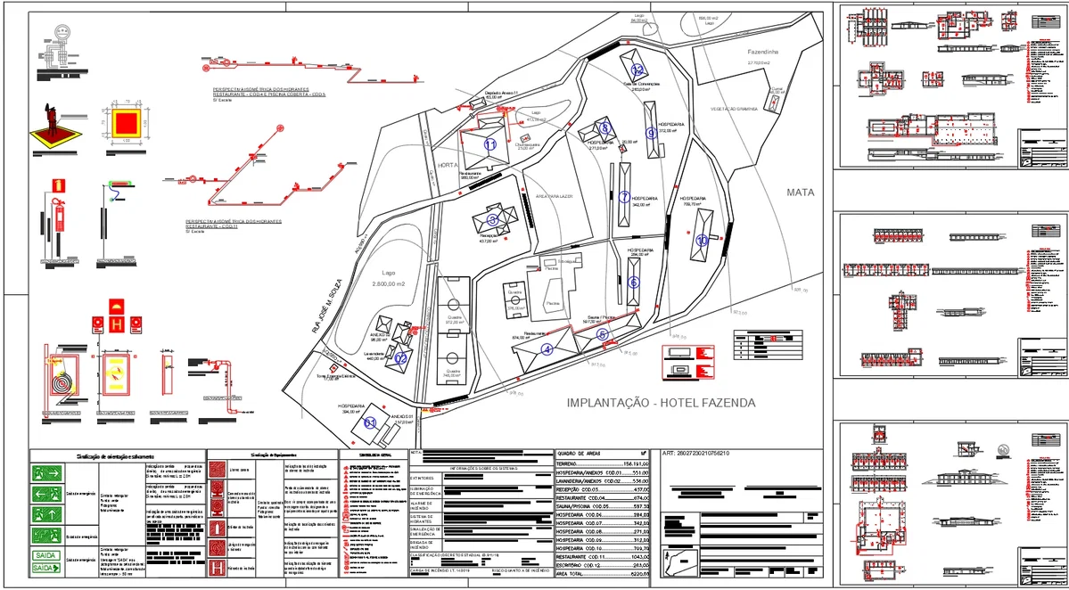 Hotel Fire Safety Site Layout Floor Plans Sections AutoCAD DWG Drawing