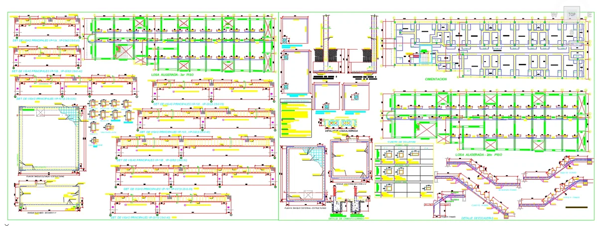 Multi Story Building Structural CAD Drawing With RCC Framing Details