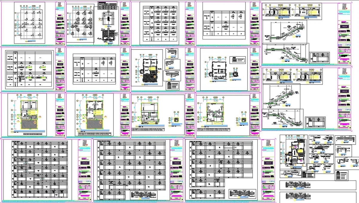 Type C West Facing Villa RCC Structural Framing CAD Drawing Plan